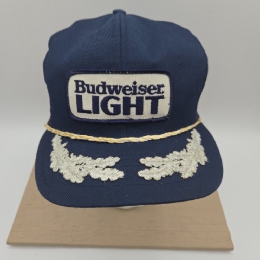 Budweiser Light Vintage Rope Captain Hat Blue Snapback